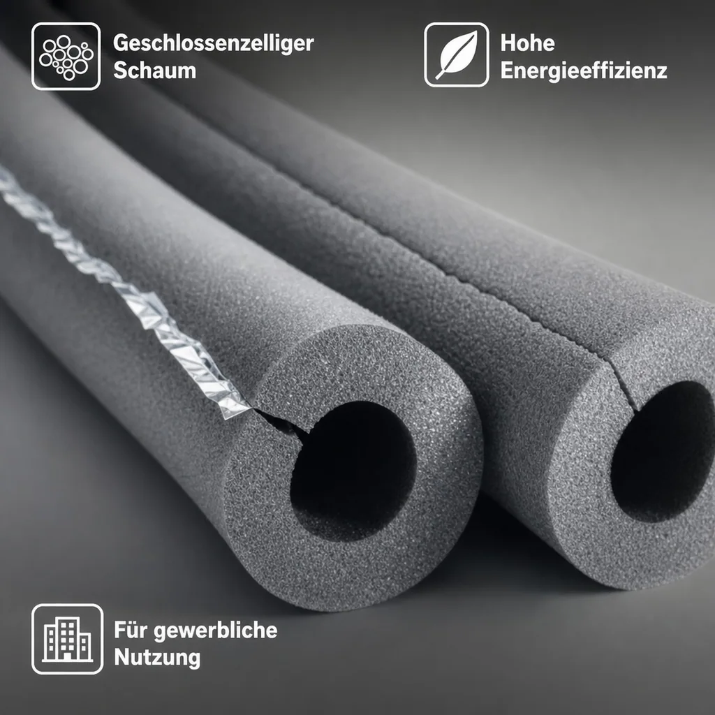 AEROFLEX® SH XT Pipe Insulation, Pipe Lagging - 2m, Self-Adhesive, Flexible Insulation Material from Closed-Cell Foam Rubber Base, Black - 35 x 10 mm