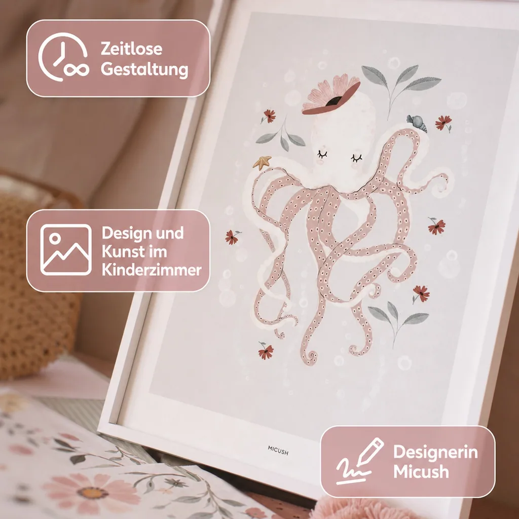 Lilipinso Poster Frau Octopus mit Blüten