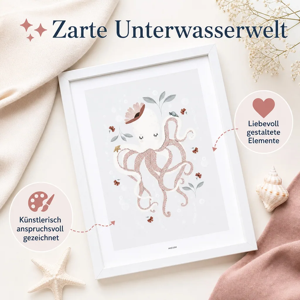 Lilipinso Poster Frau Octopus mit Blüten
