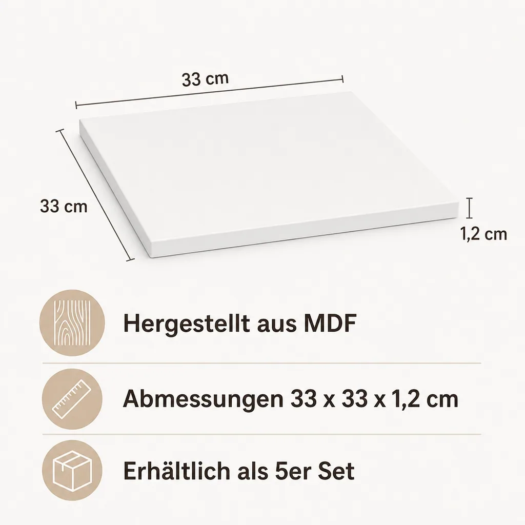 Oliver Furniture Wood Regal extra Einlegeböden, Anzahl: 5 Böden