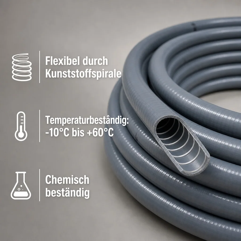 PVC Schlauch 50mm, Flexschlauch, 1m Teichschlauch, flexibel