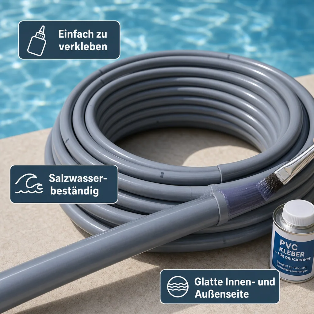 PVC Schlauch 50mm, Flexschlauch, 1m Teichschlauch, flexibel