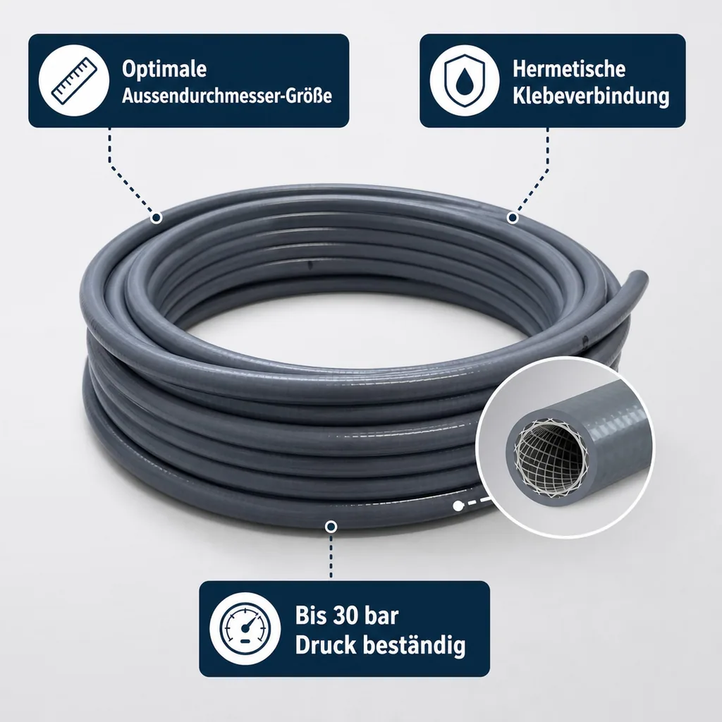 PVC-Flexschlauch, 1 m, 40 mm PVC-Rohr, flexibles PVC-Rohr