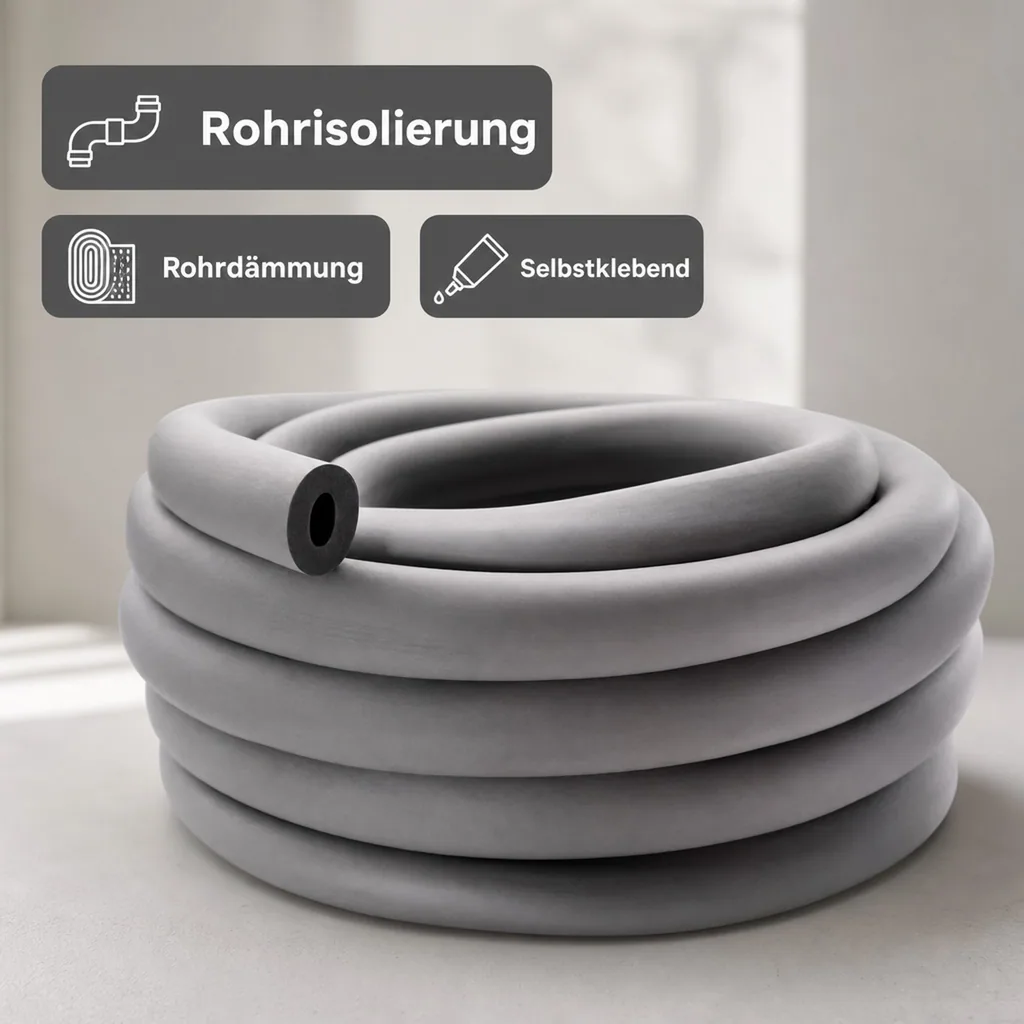 AEROFLEX® SH COIL Pipe Insulation, Pipe Lagging - Continuous, Self-Adhesive, Flexible Insulation Material from Closed-Cell Foam Rubber Base, Black - 15 x 10 mm/30m