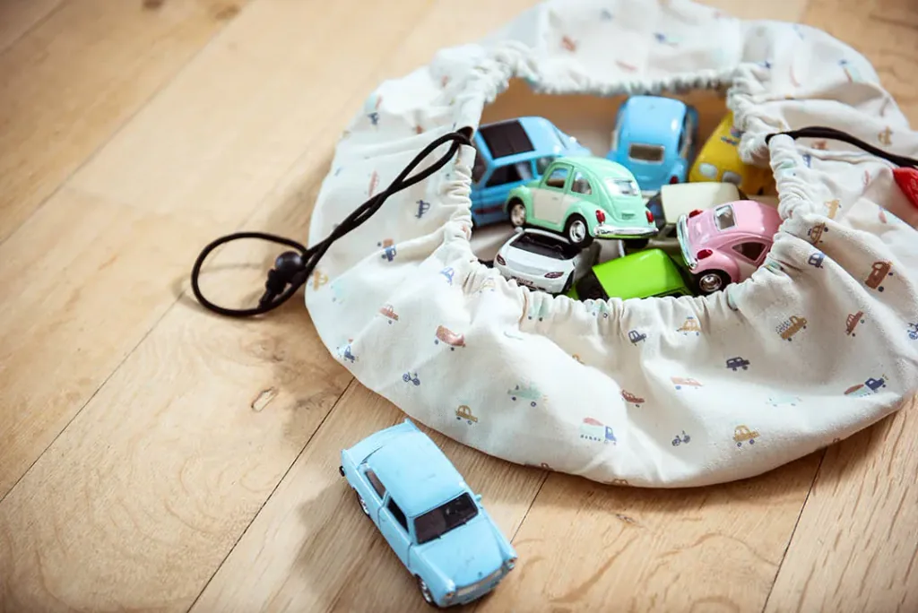 Play&Go Spielzeugsack, Spielzeugkorb, Spielzeug aufbewahrungstasche - Mini, Farbe: Mini-Autos