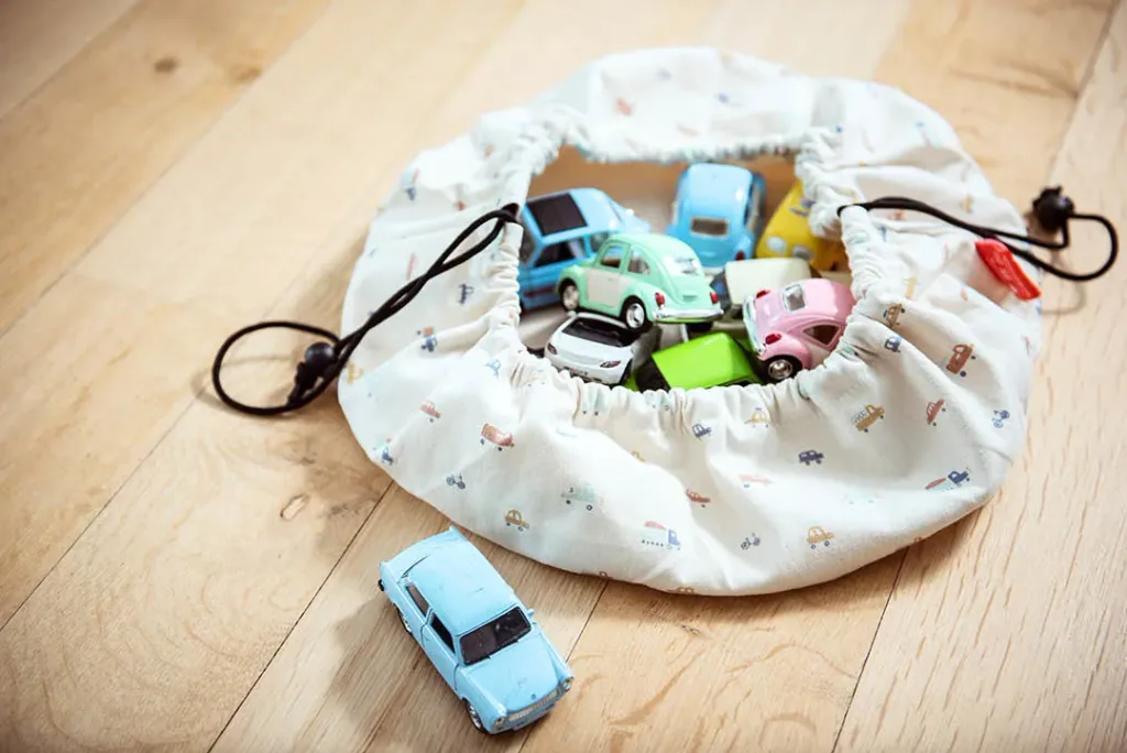 Play&Go Spielzeugsack, Spielzeugkorb, Spielzeug aufbewahrungstasche - Mini, Farbe: Mini-Autos