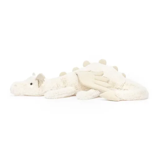Jellycat Kuscheltier, Plüschtier, Stofftier - Snow Dragon, Größe: Riesig - H19 X B66 CM