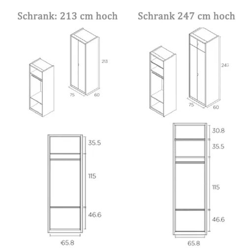 Muba Bespoke 2-türiger Schrank