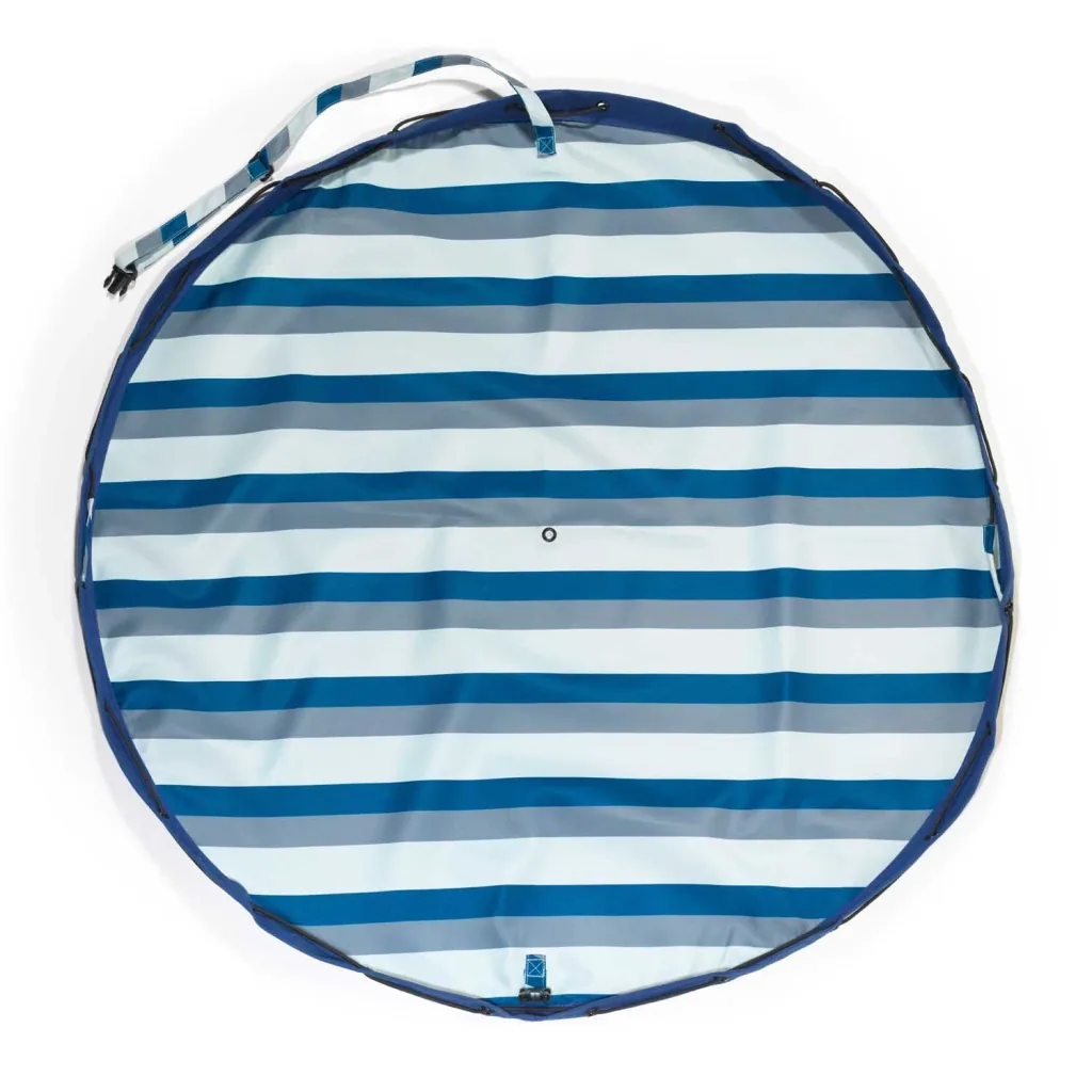 Play&Go Spielzeugsack, Spielzeugkorb, Spielzeug aufbewahrungstasche - Draussen, Farbe: Blau/grüne Streifen
