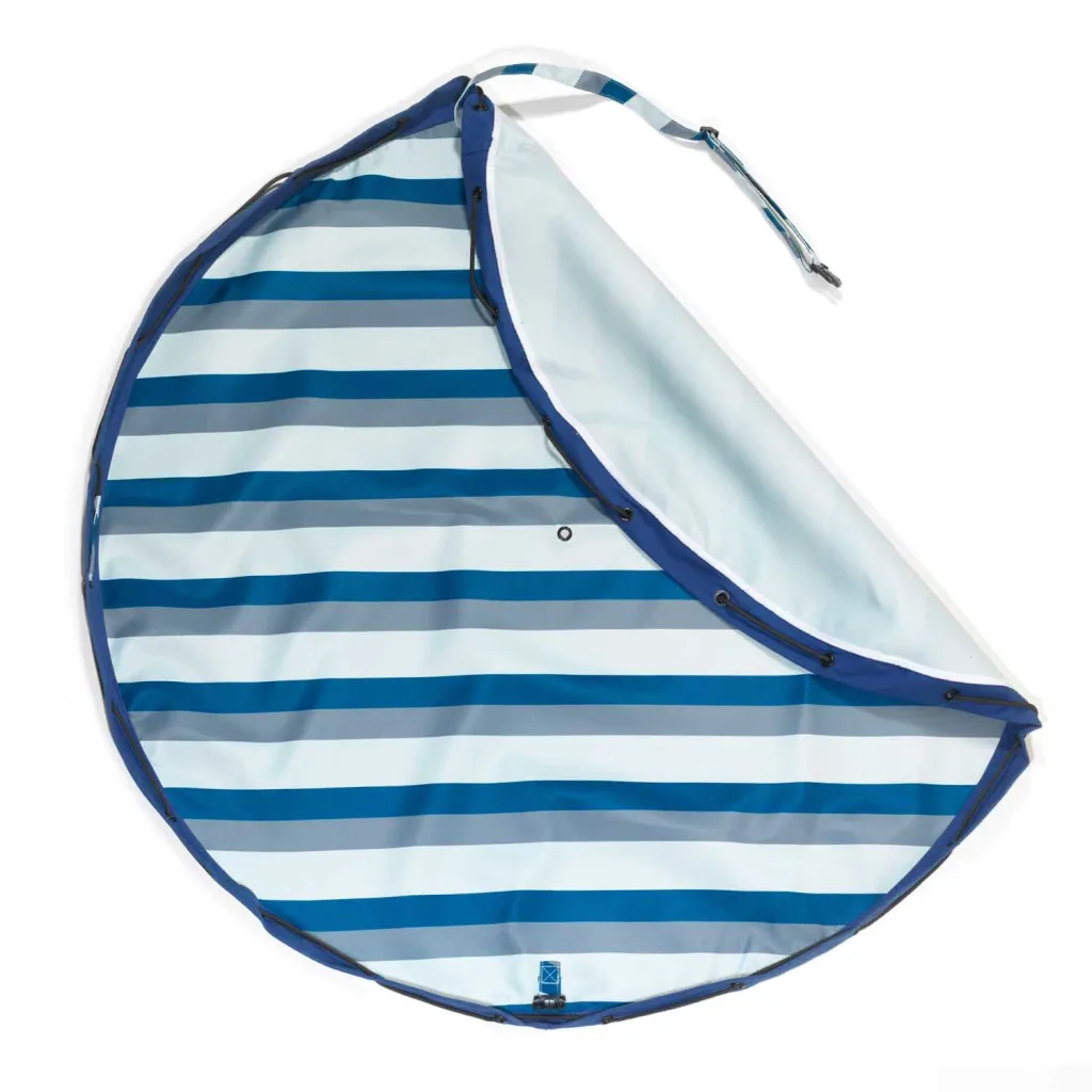 Play&Go Spielzeugsack, Spielzeugkorb, Spielzeug aufbewahrungstasche - Draussen, Farbe: Blau/grüne Streifen