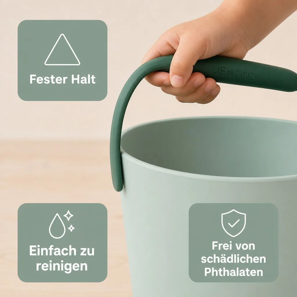 Liewood Silikon Eimer Kinder - Moira, Farbe: Peppermint / Garden green