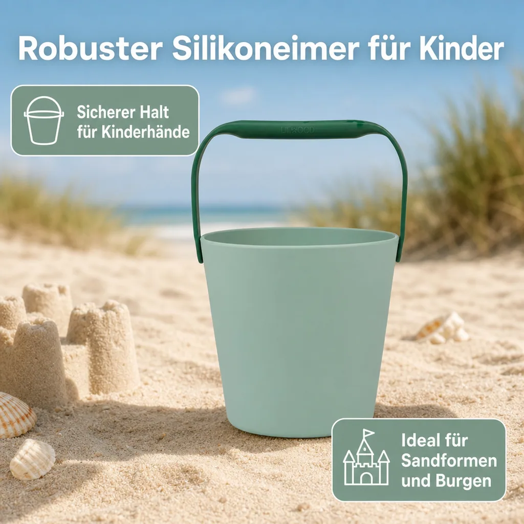 Liewood Silikon Eimer Kinder - Moira, Farbe: Peppermint / Garden green