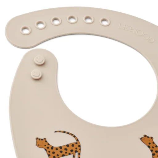 Liewood Silikon Lätzchen 2er pack - Tilda, Farbe: Leopard Sandy