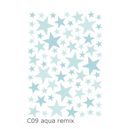Lilipinso Wandsticker Basics gemischte Sterne, Farbe: aqua remix