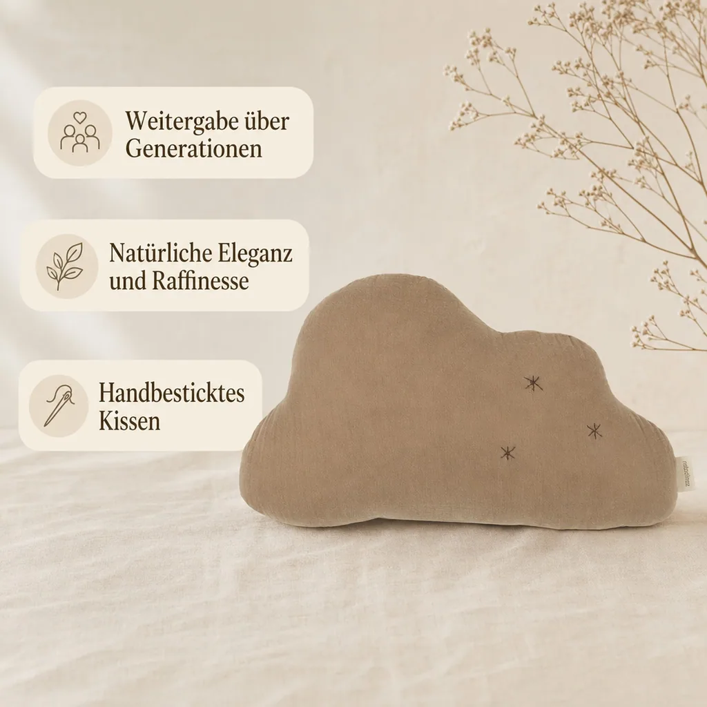 Nobodinoz WABI SABI Wolkenkissen, Babykissen, 37 x 25 cm, Farbe: Sesam