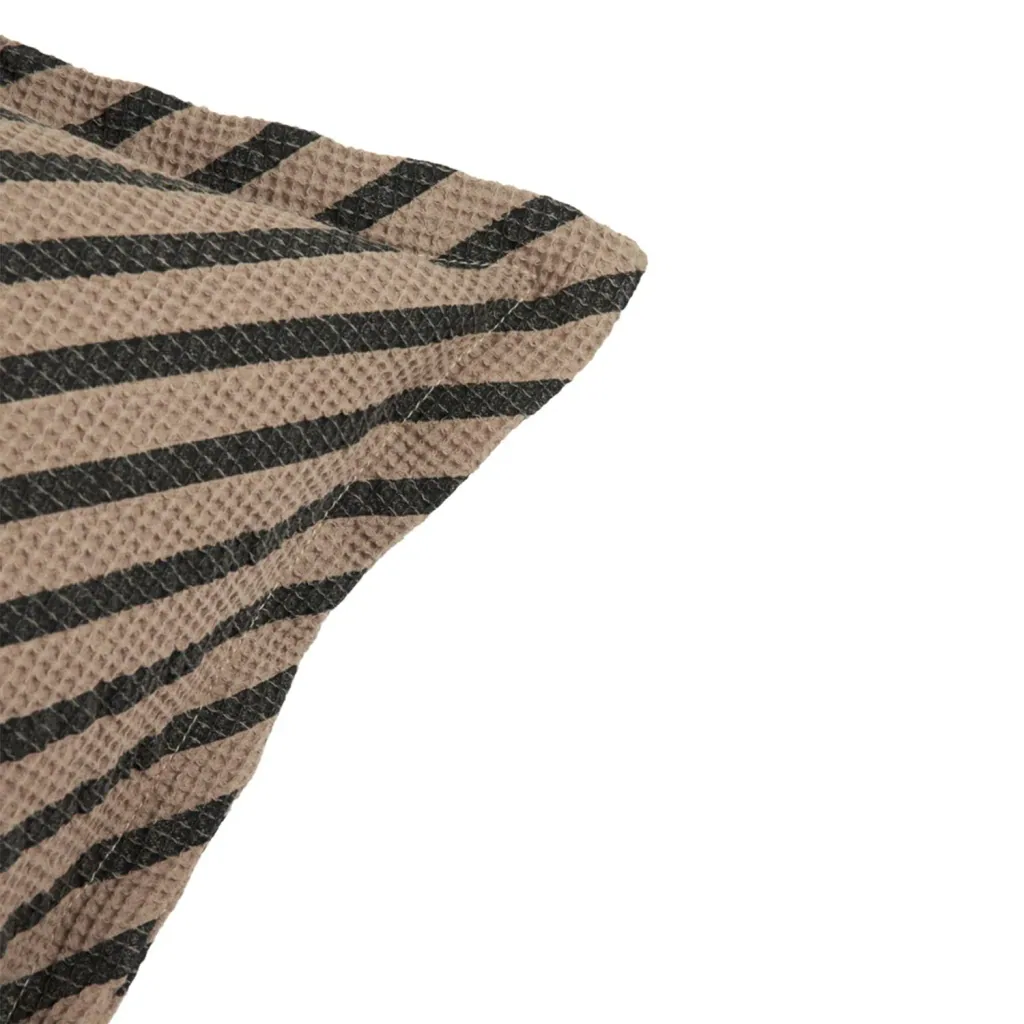 Nobodinoz LANDSCAPE Kissen - Waffelmuster, 45 x 45 cm, Farbe: Streifen Sesam