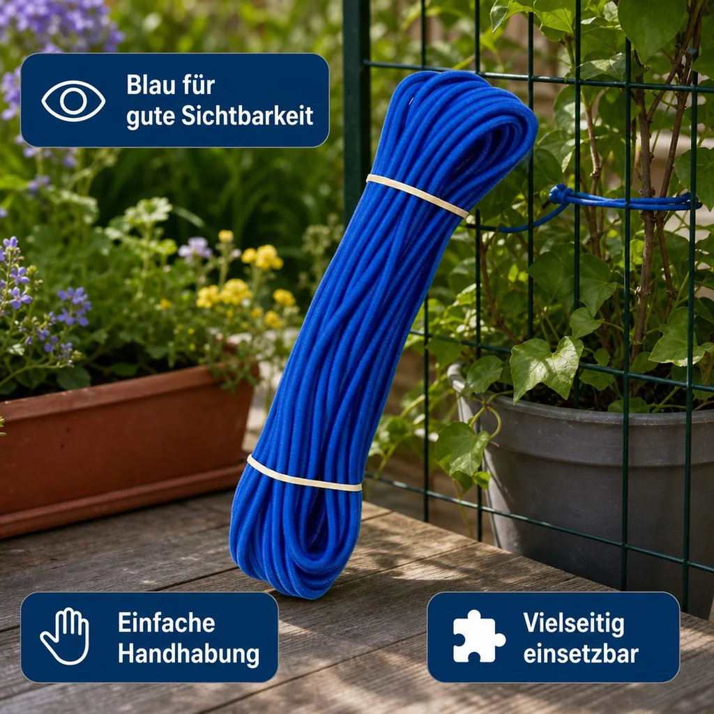 Expanderseil 8mm 20m blau, Gummiseil, vielseitig