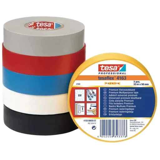 Isolierband, PVC, gelb, 19mm, 33m, Elektroisolierband