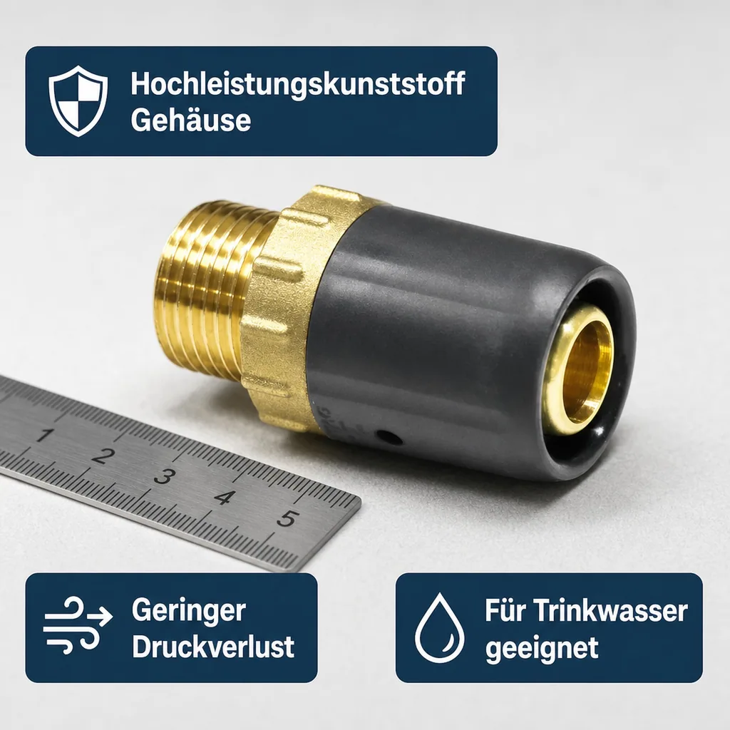 Steckfitting Übergang 20 x 2 auf 1/2" AG