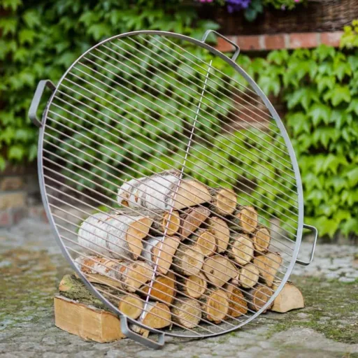Grillrost 70 cm, Edelstahl, für Feuerschale, mit Griffen