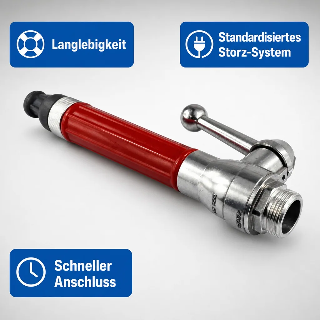 Storz Strahlrohr, D Strahlrohr, Feuerwehrkupplung, 1 Zoll