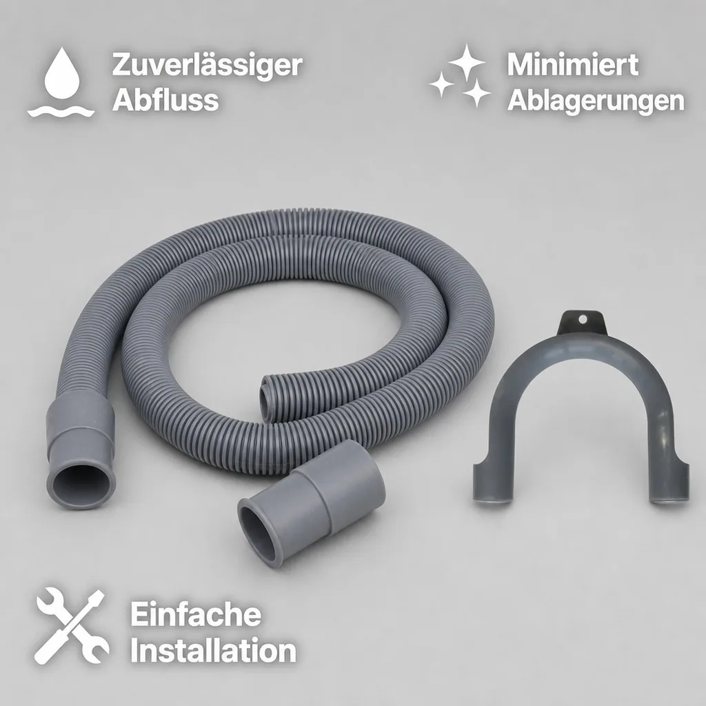 Ablaufschlauch Waschmaschine, 3/4 Zoll, 2,5m, mit Bügel, Spülmaschine
