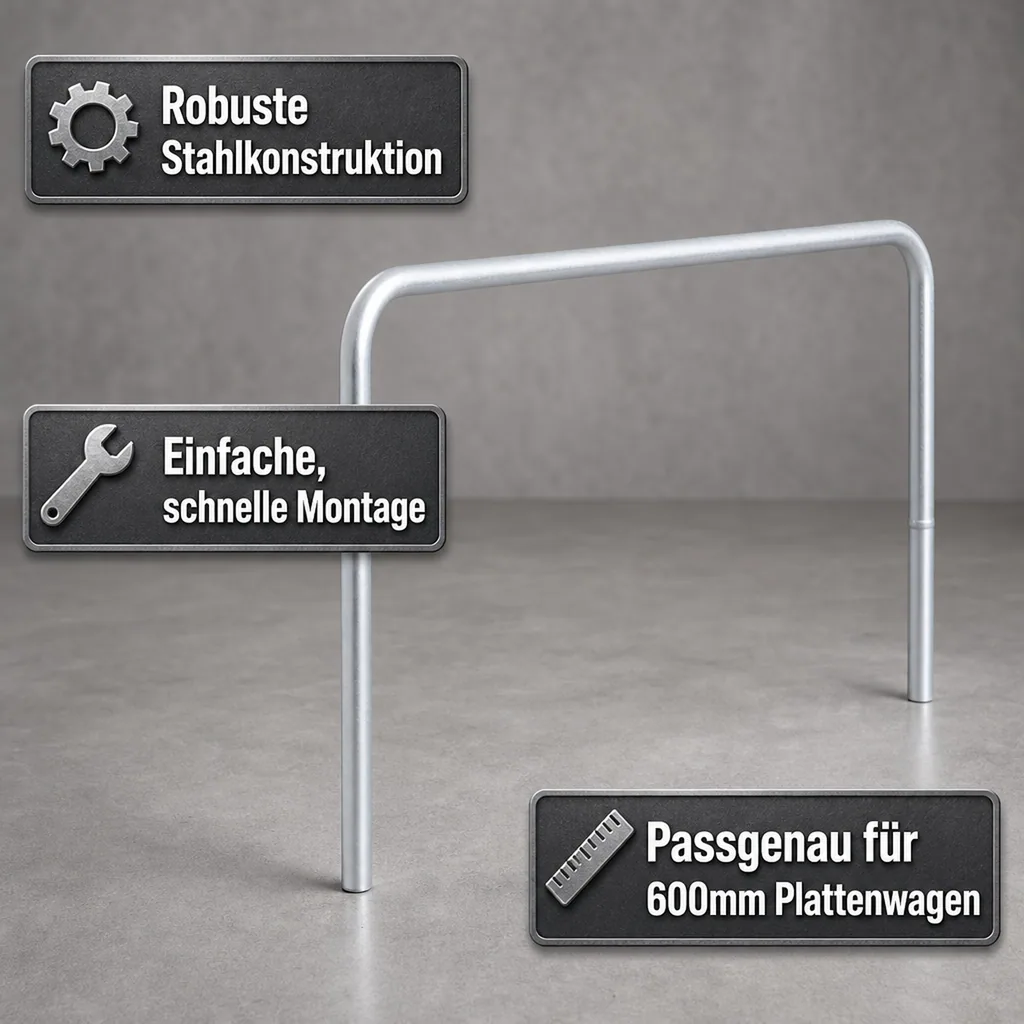 Transportwagen Zubehör, Einsteckbügel 600mm, Plattenwagen Zubehör