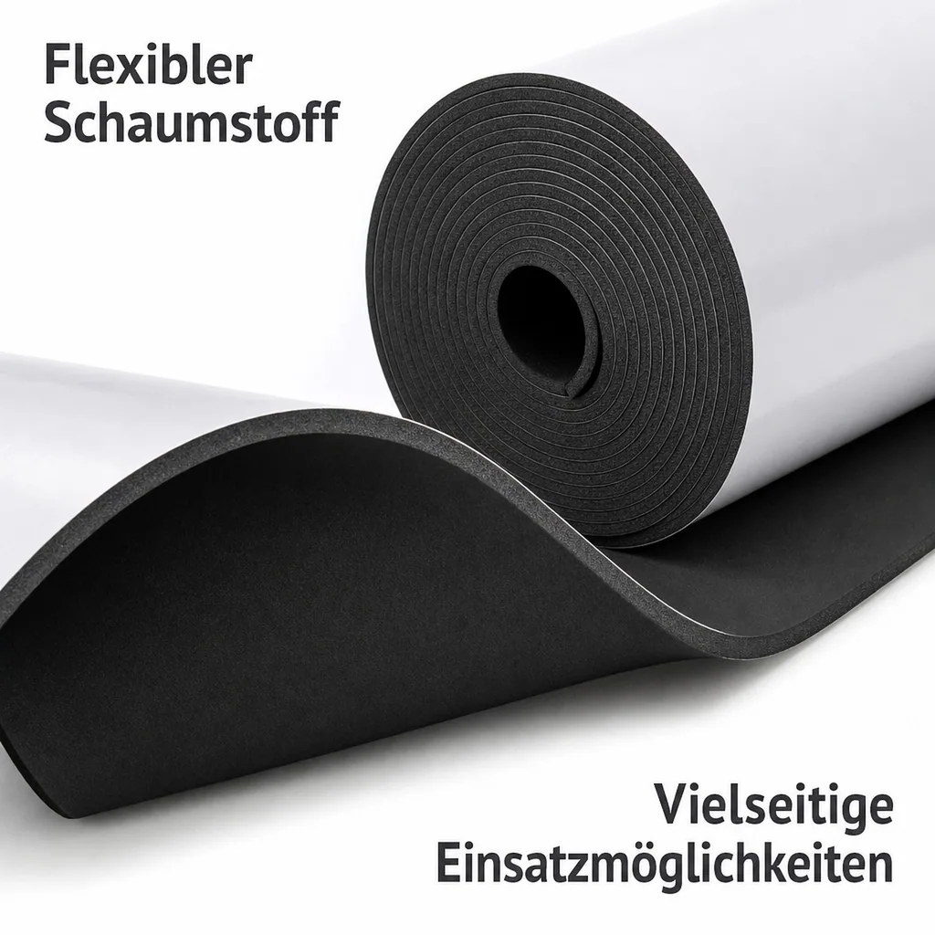 Rohrisolierung selbstklebend, Isoliermatte, Dämmmatte, 9mm, 1m breit
