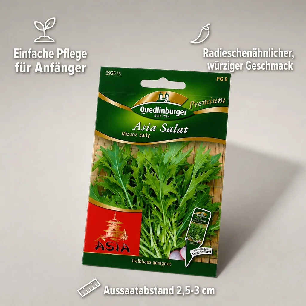 Asiasalat, Mizuna Salat, Salatsamen, Blattgemüse, Early