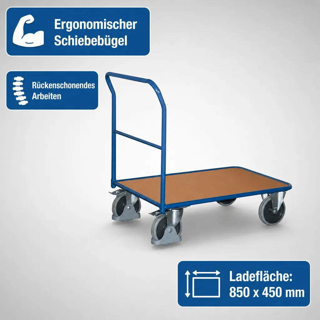 Schiebebügelwagen 200 kg, EasySTOP Transportwagen