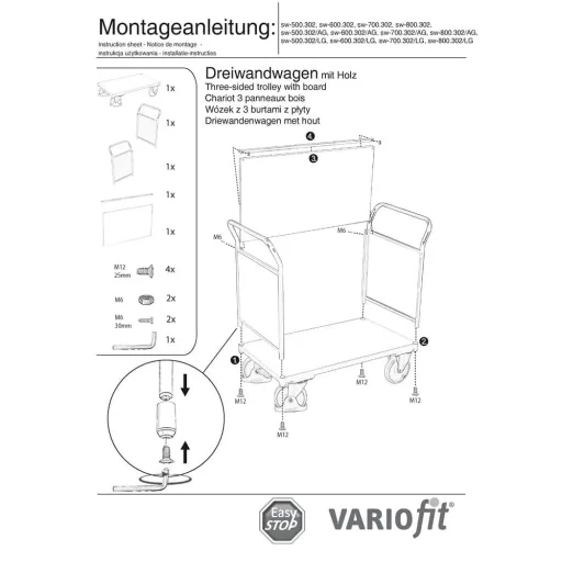 Dreiwandwagen 500 kg, Transportwagen, Werkstattwagen