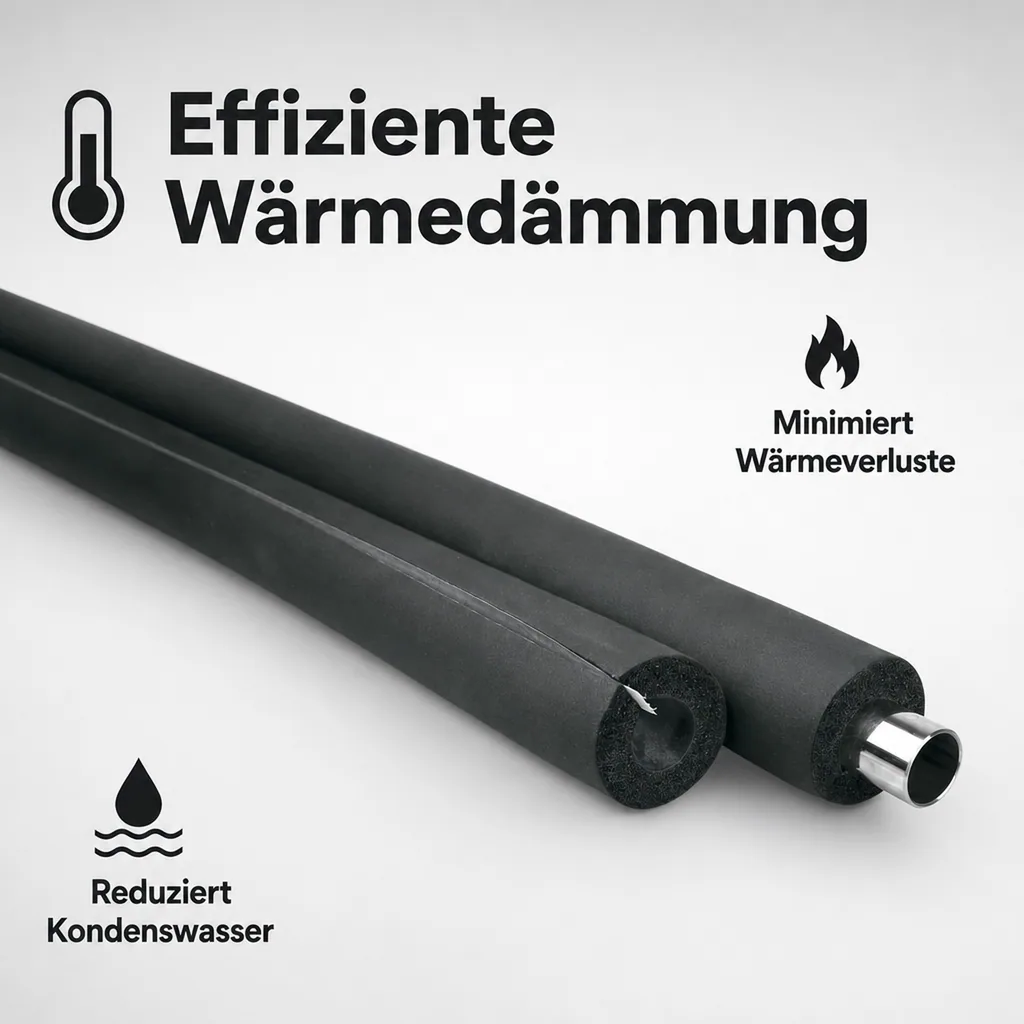 Kautschuk Rohrisolierung, selbstklebende Rohrisolierung, 22mm, 2m