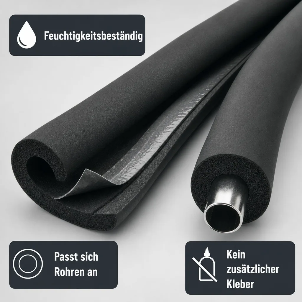 Kautschuk Rohrisolierung, selbstklebende Rohrisolierung, 22mm, 2m