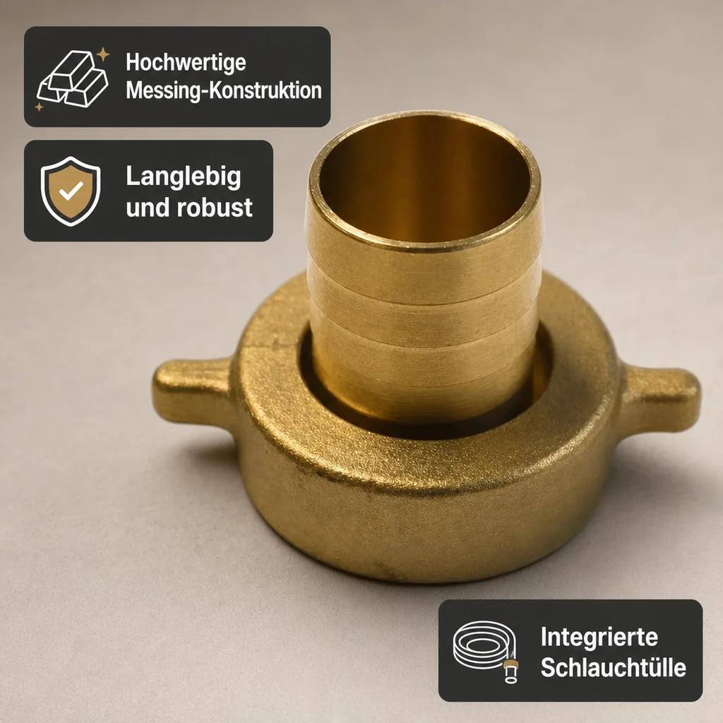 2/3 Schlauchverschraubung Messing 3/4" IG - 13 mm