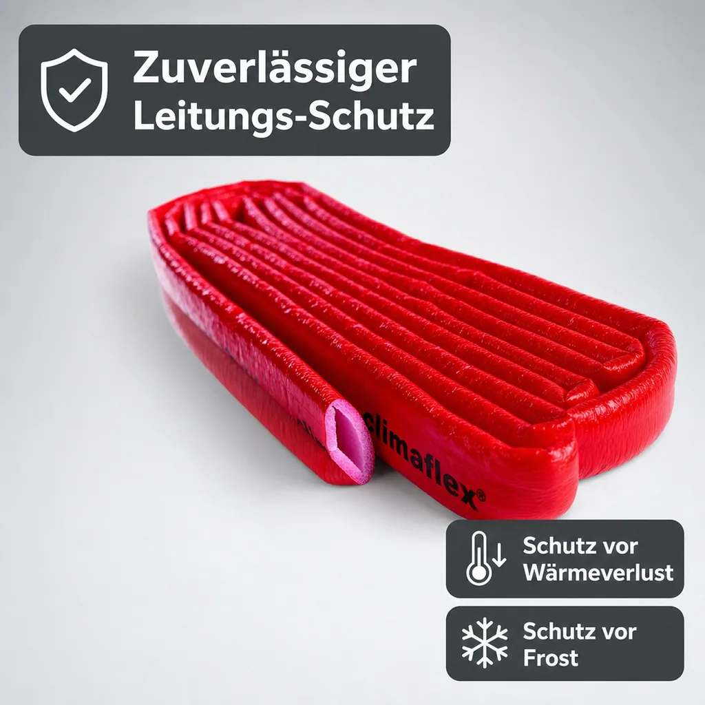 Rohrisolierung 18mm, 4mm Dämmung, Isolierschlauch 10m, Heizungs- & Kaltwasserrohr