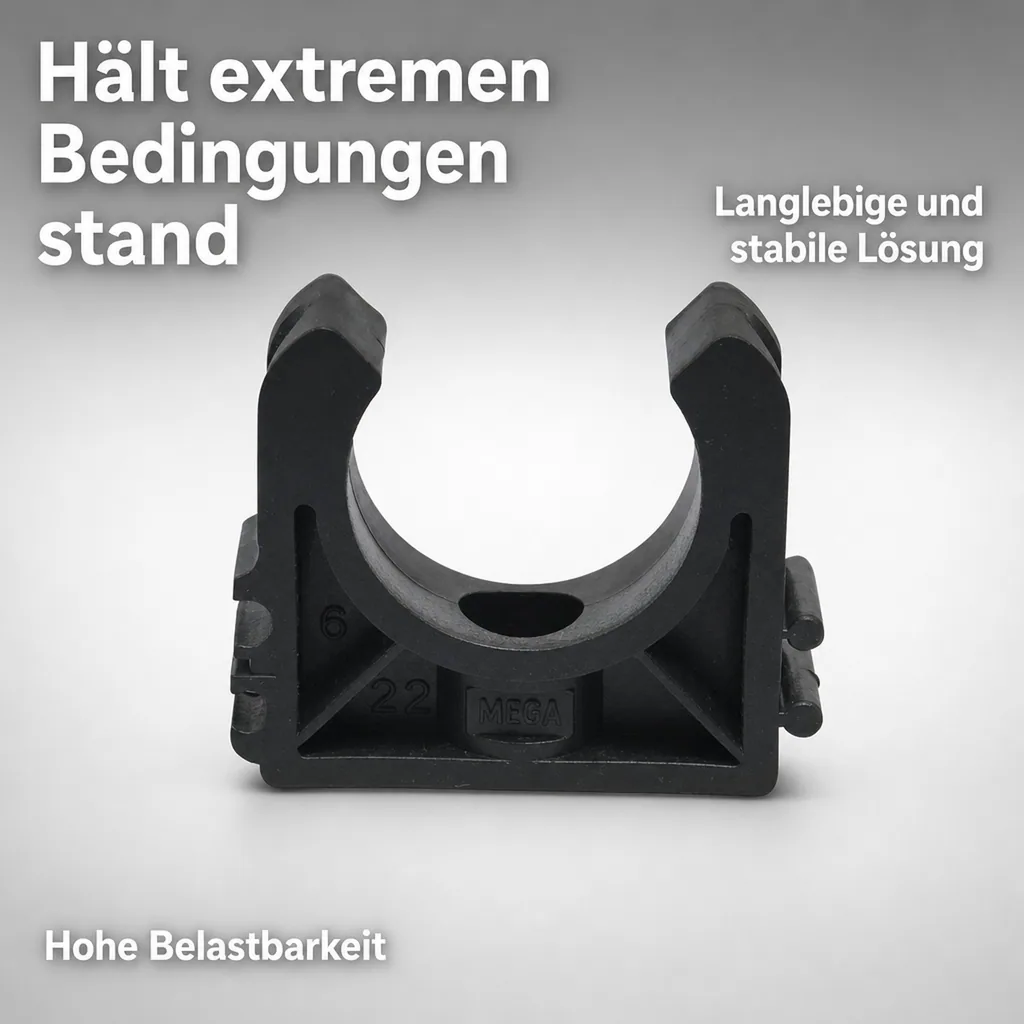 PVC Rohrklemme 25mm, Kunststoff Rohrbefestigung