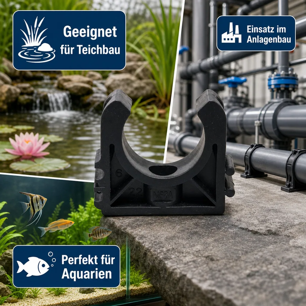 PVC Rohrklemme 25mm, Kunststoff Rohrbefestigung