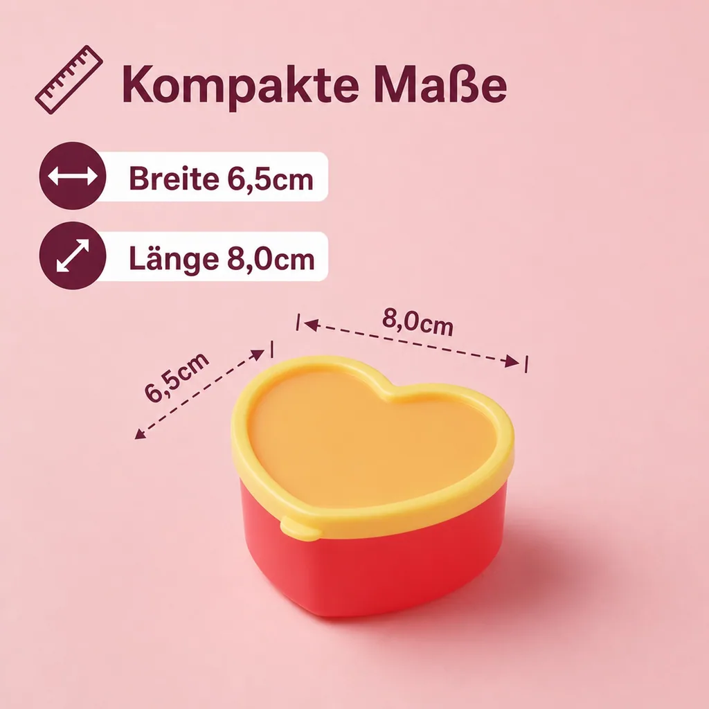 RICE Lebensmittel box - Herzform, 8 Stück in einem Netz, Kunststoff