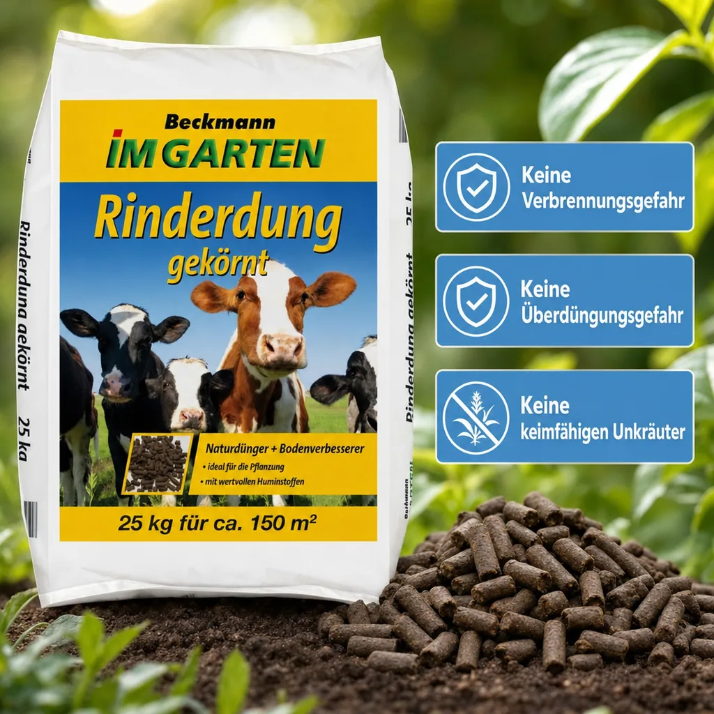 Rinderdung (Kuhdung) gekörnt 25 kg – organischer Bodendünger, für BIO-Anbau