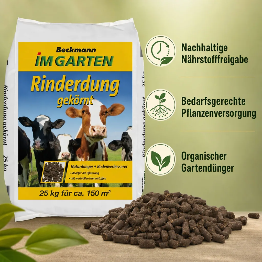 Rinderdung (Kuhdung) gekörnt 25 kg – organischer Bodendünger, für BIO-Anbau