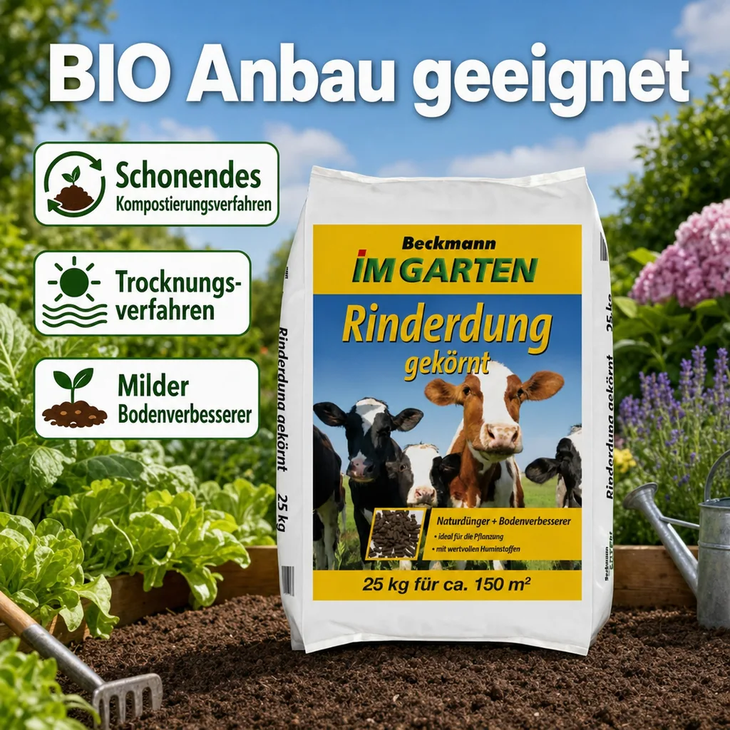 Rinderdung (Kuhdung) gekörnt 25 kg – organischer Bodendünger, für BIO-Anbau