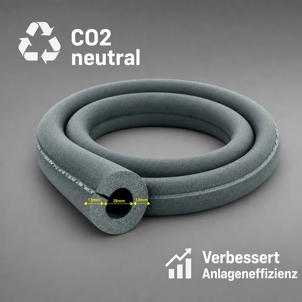 Rohrisolierung, 28mm x 13mm, 1m Isolierschlauch, selbstklebend