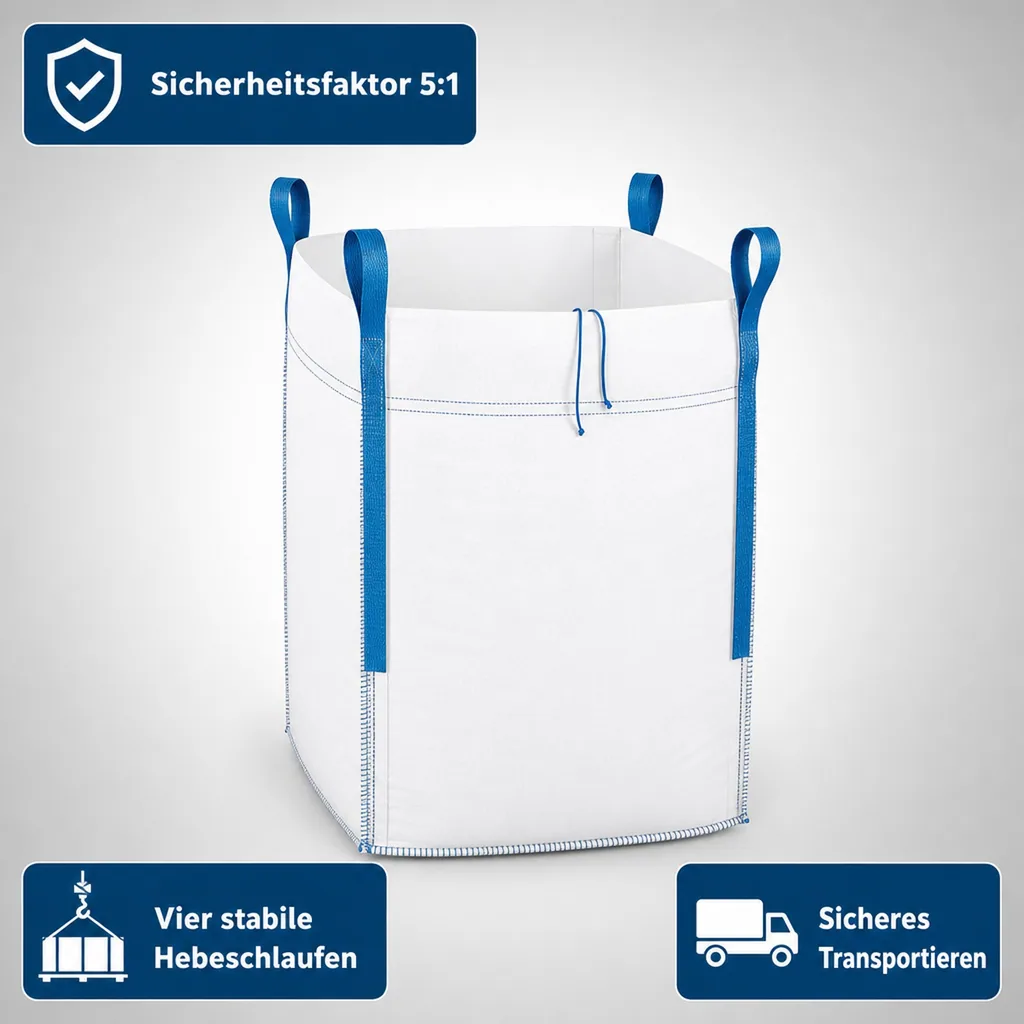 BIG BAG mit Schürze Tragkraft 1000 kg, 90 x 90 x 110 cm