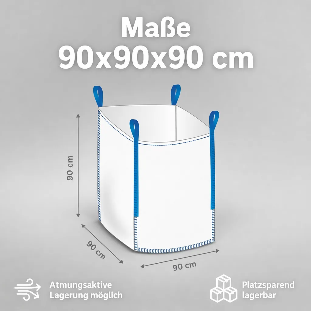 Big Bag 90x90x90, 1500 kg, offen, unbeschichtet