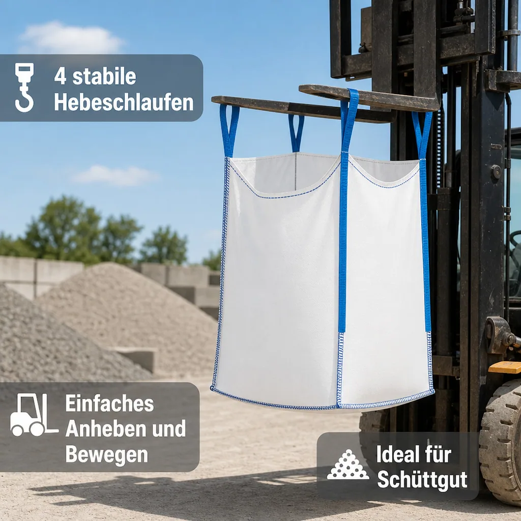 Big Bag 90x90x90, 1500 kg, offen, unbeschichtet