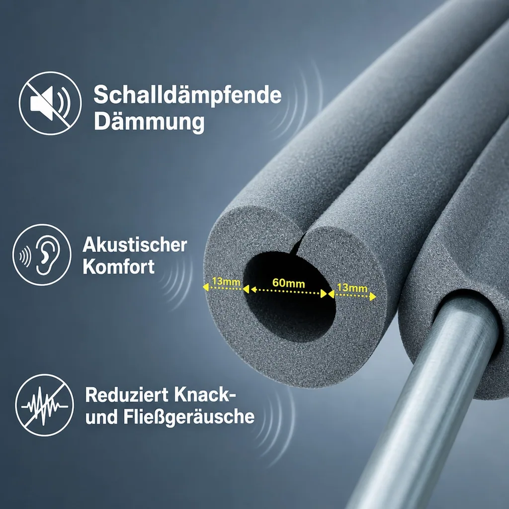 CLIMAFLEX® hf easy 2m Isolierschlauch Ø 60 mm x 13 mm Dämmung selbstklebend