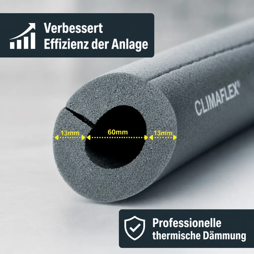 CLIMAFLEX® hf easy 2m Isolierschlauch Ø 60 mm x 13 mm Dämmung selbstklebend
