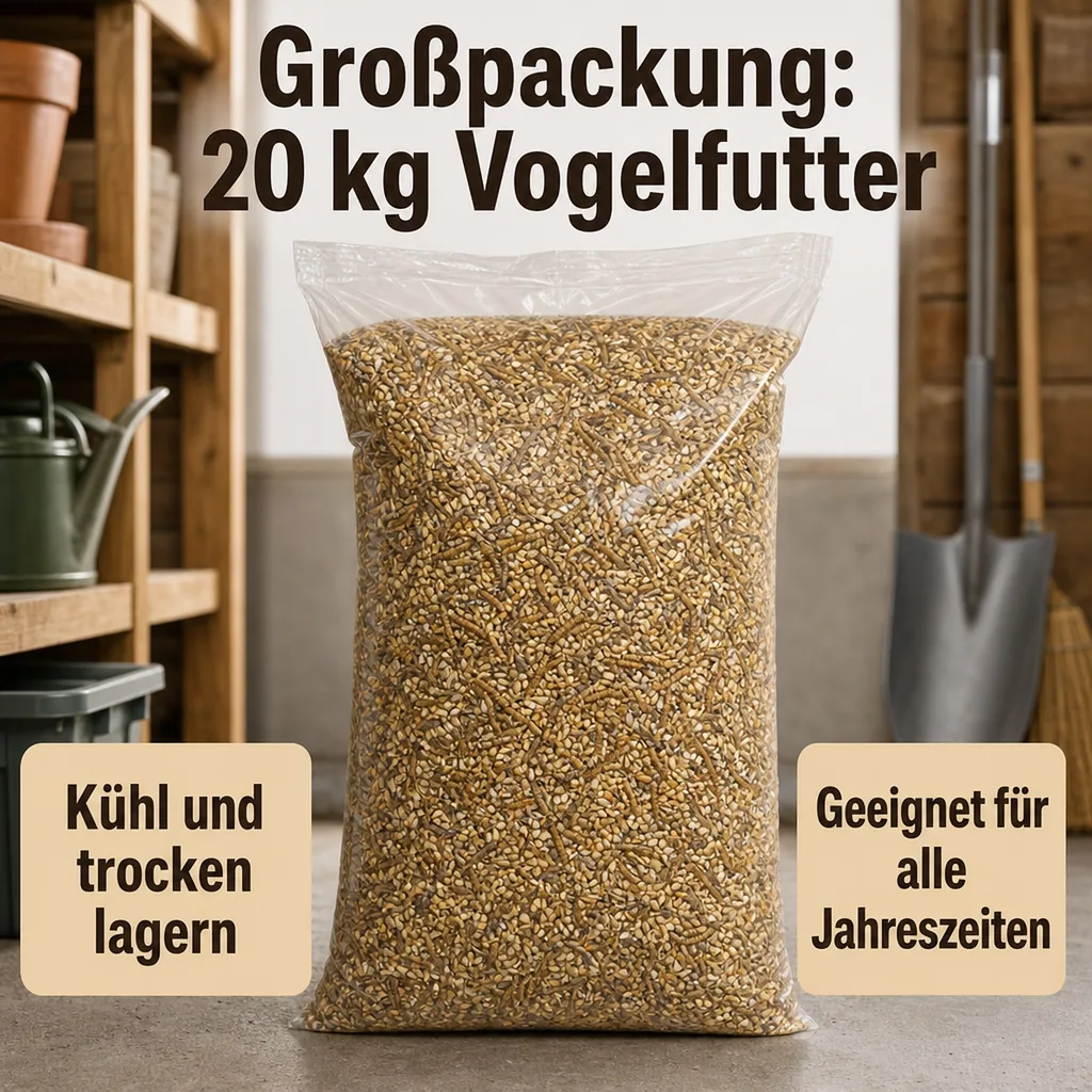 20 kg Deluxe Vogelfutter mit Mehlwürmern schalenlos für Wildvögel