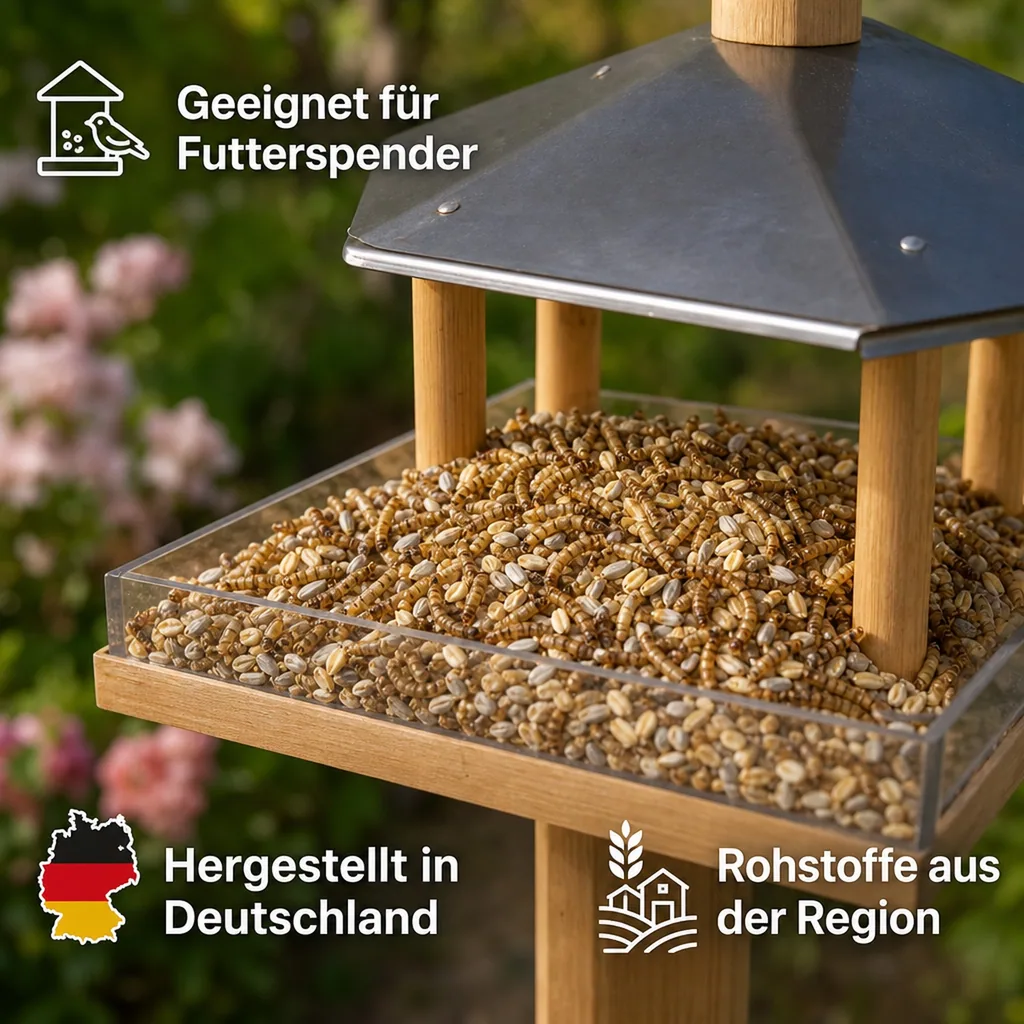 20 kg Deluxe Vogelfutter mit Mehlwürmern schalenlos für Wildvögel