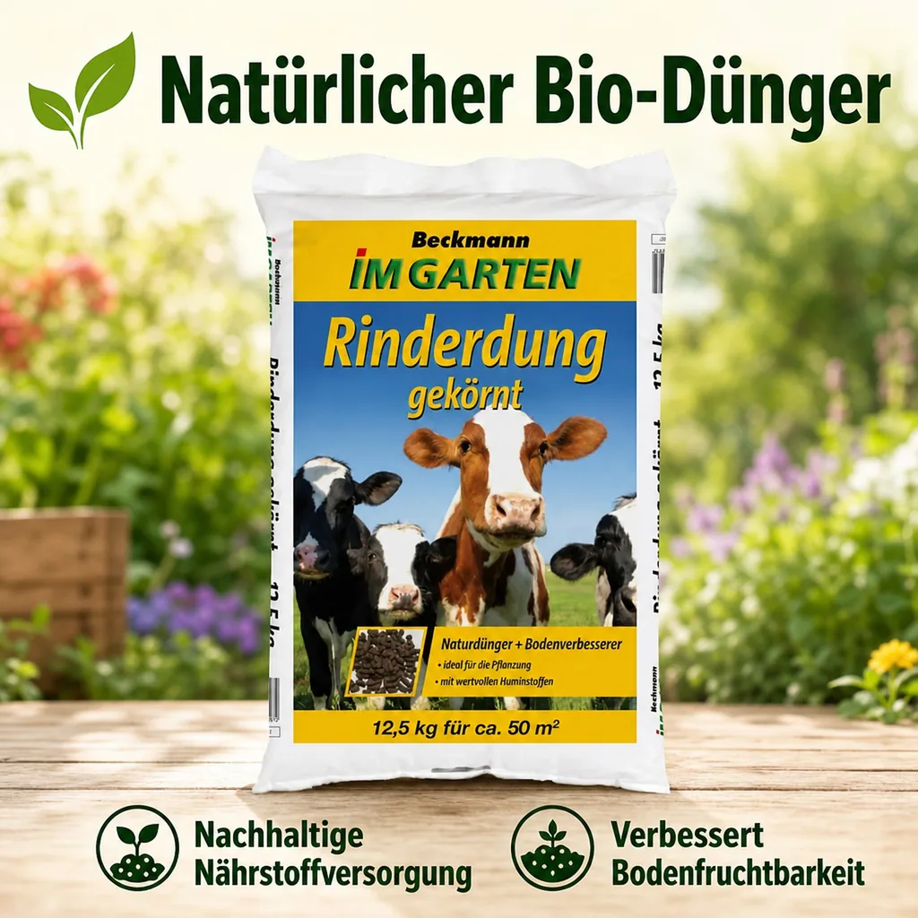 Rinderdung gekörnt 12,5kg, Bio Gartendünger für Gemüse und Rosen